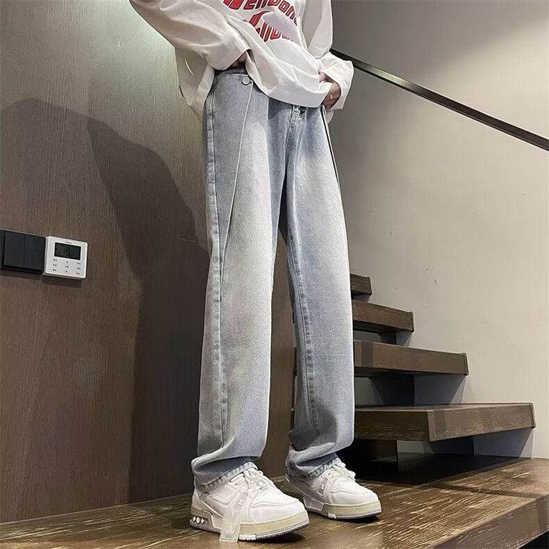 青春流行ins男直筒水洗牛仔裤BN8010P46,男装牛仔裤,星座1116-2
