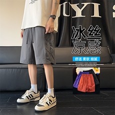 抖音品质冰丝宽松中裤薄款休闲五分裤子男A146-GY253特p30量大优，男装牛仔裤，HDA146