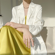 2025春新款提花西装外套女宽松显瘦西服通勤中式国风遮肉显瘦上衣，女装西装，佳绒高端店
