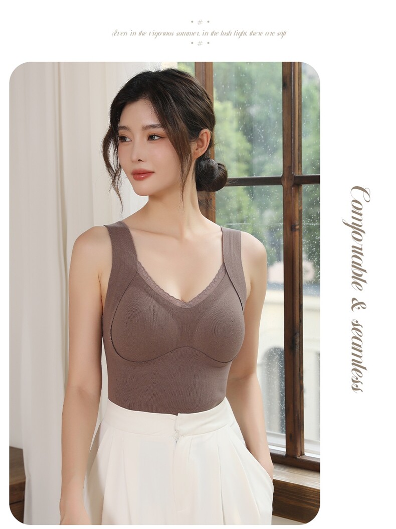 2025年秋季单件套头石墨烯固定杯背心时尚百搭，女装背心吊带，洛丽兰可