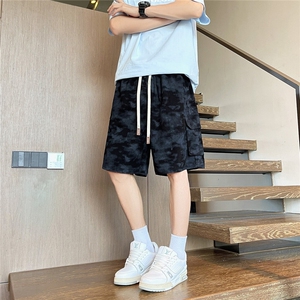 K5038/特P32夏季新品迷彩工装短裤男夏季直筒扎染五分休闲中裤图片