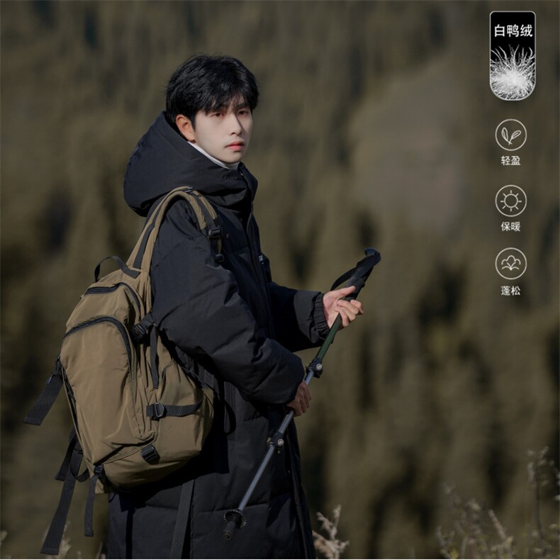 新疆山系新标白鸭绒连帽中长款羽绒服A247-YR1507P245控298,男装羽绒服,电商A247
