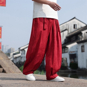 2025春夏新款风提花休闲裤男士宽松大码阔腿哈伦裤K2509-P75图片