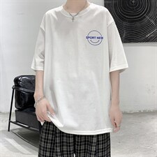 夏季短袖t恤男港风潮流时尚笑脸t恤A210-A8307-P25，男装T恤，星座210-3