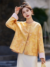 中式2026年春季宽松立体贴袋春秋短外套，女装短外套，靓衣阁