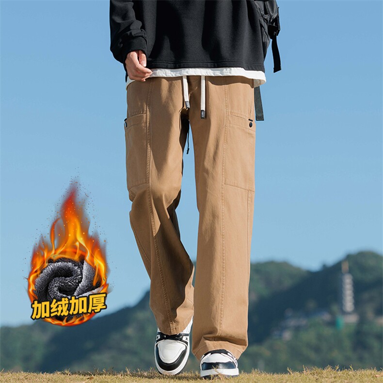 美式纯棉工装裤男士秋冬季宽松直筒休闲长裤子Z2345-P50/加绒P58,男装工装外套,星座509