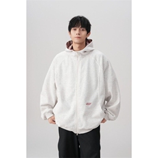 W9257-P65网图现货春季新款高品质纯色连帽格子拼接卫衣外套，男装卫衣，星座1608-2