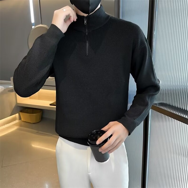 高领毛衣男士立领时尚男装针织衫外套纯色秋冬季S802-P55,男装针织衫/毛衣,星座1109-3
