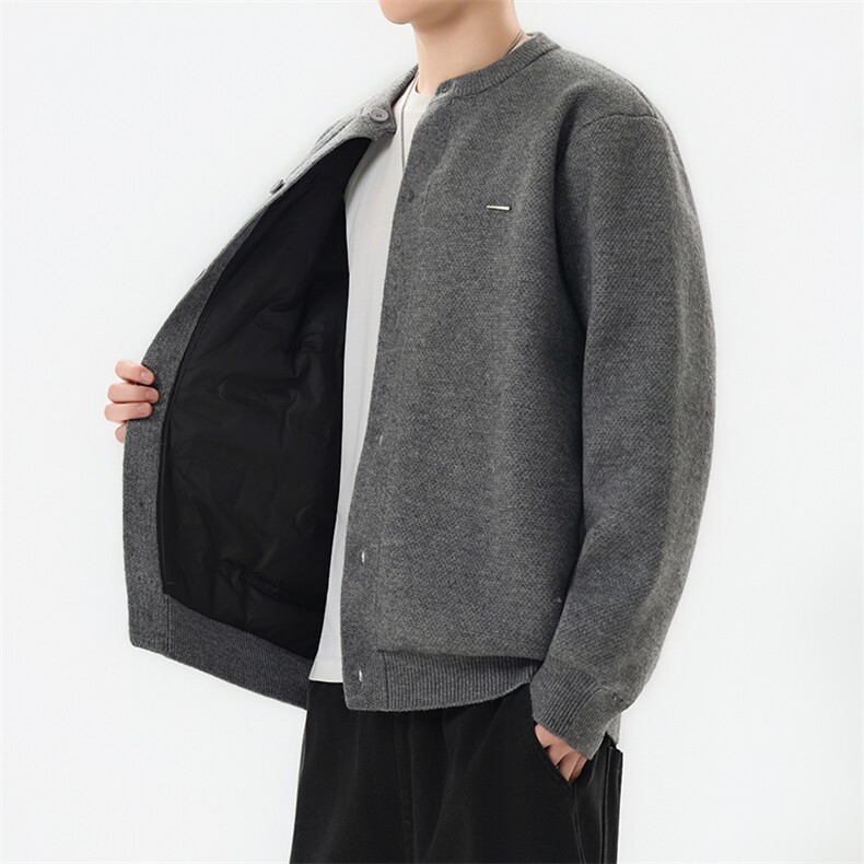标90自家图毛衣羽绒服老钱风新品种时尚坑起球毛衣外套羽绒服图片
