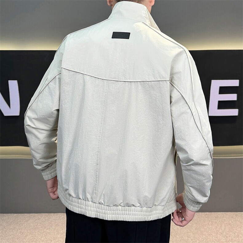 MK8802P108春装新款水洗压皱工艺立领夹克外套男,男装夹克,星座414（原B263）