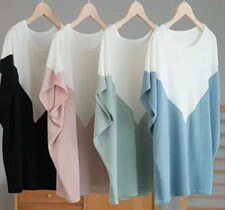 拼色圆领宽松短袖，其它，魅力元素