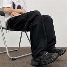 夏季薄款速干休闲裤男女潮牌高街痞帅宽松直筒多口袋机能工装裤，男装休闲裤，星座410-7