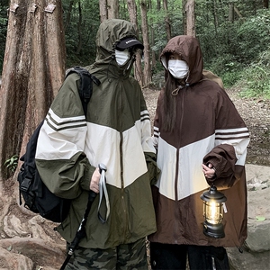 Wt019-P39山系冰丝褶皱拼色防晒服图片