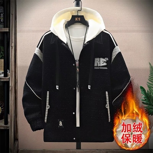 秋季新款青少年男连帽夹克港风时尚潮百搭宽松外套男HHT906 P110图片