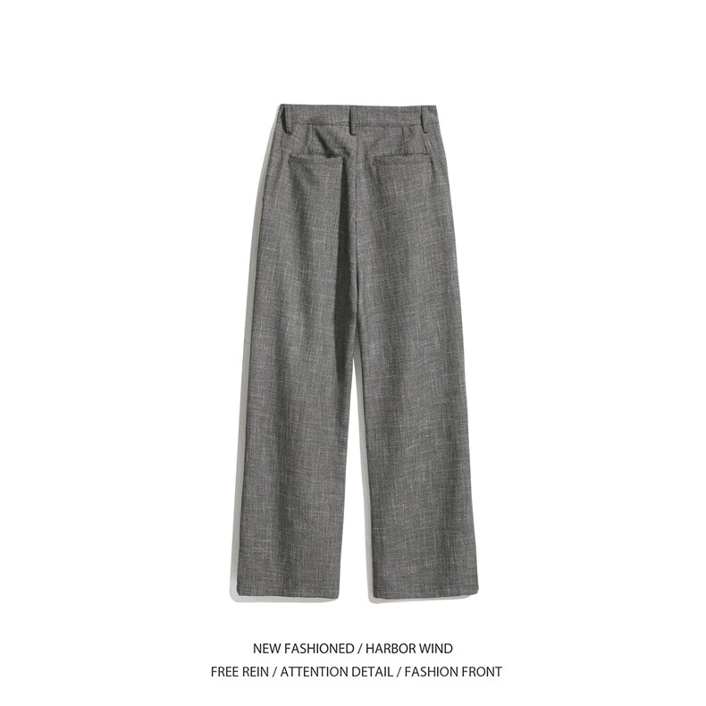 抖音品质秋季新款老钱风纹理宽松休闲西裤B315-K893-p65控88,男装西裤,电商B315