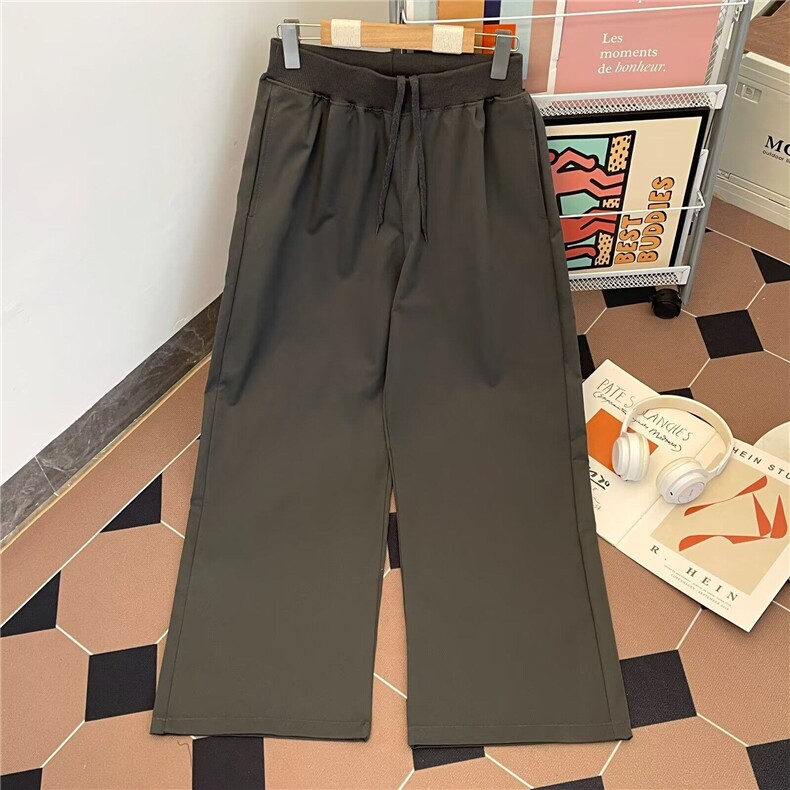 速干运动卫裤男生2025新款潮流垂坠感阔腿休闲裤4550P45,男装休闲裤,星座410-2