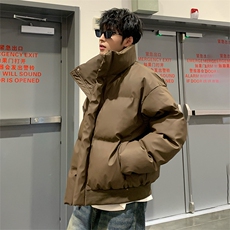 现货5W件冬季三防重磅硬挺boxy短款羽绒立领PU皮棉衣外套加厚棉服，男装棉衣，电商A486