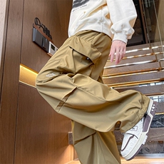 8XL-M美式机能加绒加厚冲锋裤男冬季宽松大码刺绣工装裤KZ020P50，男装休闲裤，电商B312