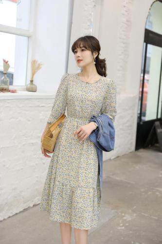 当季新款法式牛仔背心气质淑女雪纺裙，女装背心吊带，水锦红