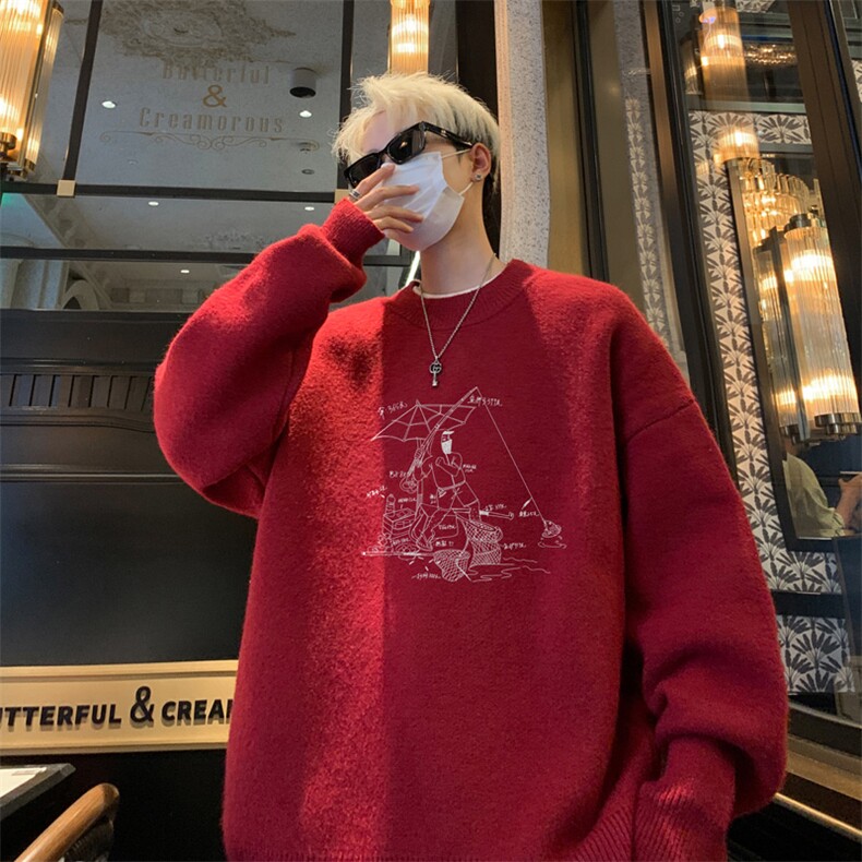 高质量！秋冬季半高领毛衣男士加绒加厚线衣针织衫男DMY533-特P38图片