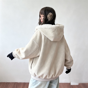 现货高品质美式高街冬季重磅座山雕大毛毛领pu皮棉衣男女加厚外套图片