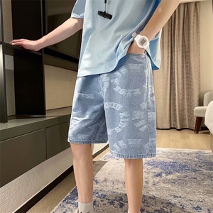 夏季牛仔短裤潮牌宽松潮流休闲五分裤港风帅气百搭中裤 K1147-P38图片