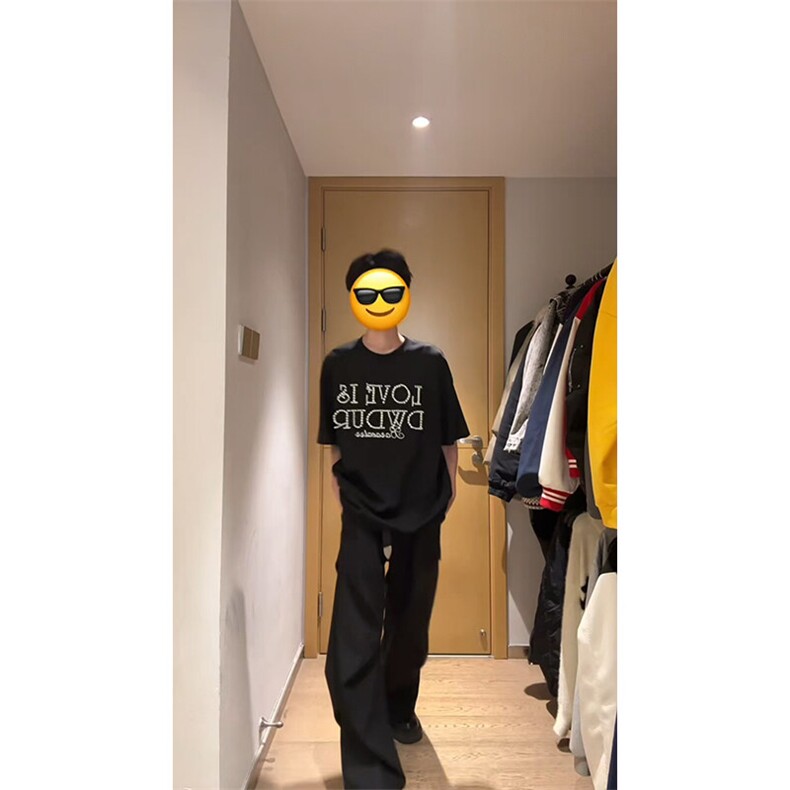 DXW02HH-特P48cleanfit珍珠短袖t恤男夏季高级感痞帅半袖,男装T恤,星座1007（原301D）