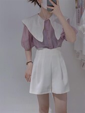 拼色衬衫，女装衬衫，驿谷