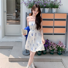 减龄氛围感甜美花苞吊带裙两件套2025年夏季纯色开衫气质绝美套装，女装套装/套裙，2D148