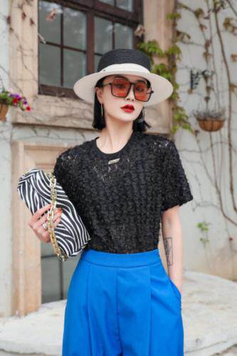 镂空T，女装，艾梵煕尔