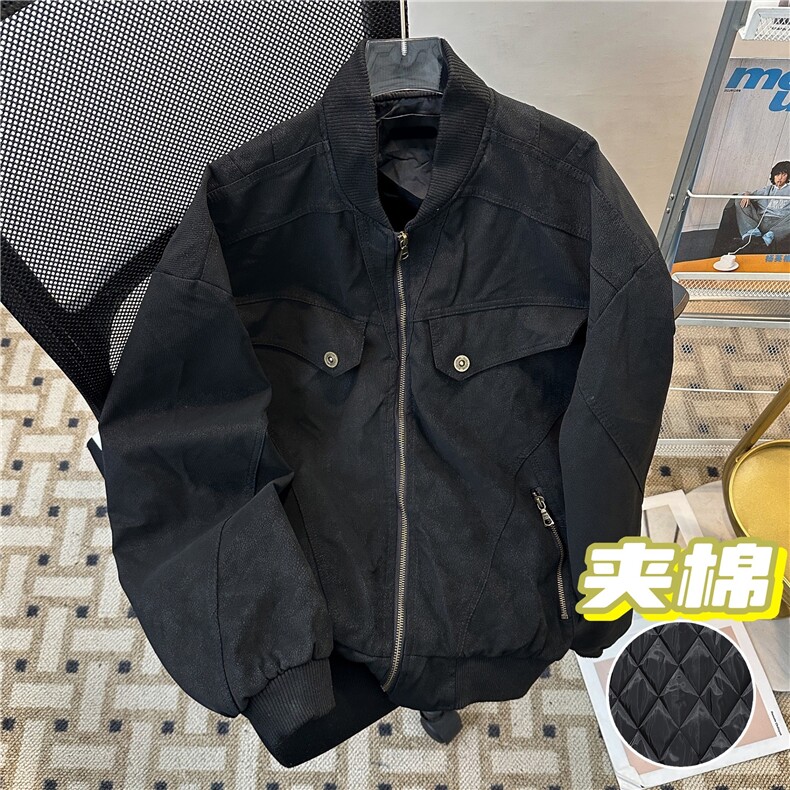 美式复古做旧工装灯芯绒背后铆钉夹克男M8067常规P73加棉83,男装夹克,星座1116-2
