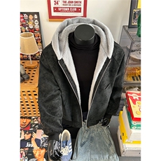 荔枝纹皮座山雕毛加绒连帽棉服男女同款保暖棉衣MP7826-特价P85，男装棉衣，电商A007