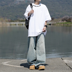 8XL-M特大码正肩纯棉短袖t恤男夏季刺绣上衣白色内搭打底DX309P35，男装T恤，电商D206-1
