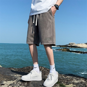 美式麂皮绒短裤男ins夏季宽松直筒篮球运动五分裤休闲DK0636-P35图片