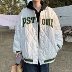 菱格棒球服衣男冬季加厚服晋江羽绒袄情侣款外套-MF908，男装棉衣，星座601-2