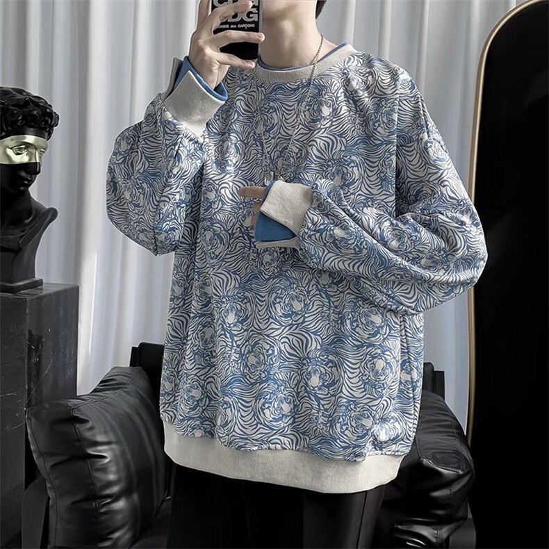 男春季新款薄款扎染卫衣圆领W120P28,男装卫衣,星座1116-2