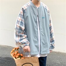 潮流夹克潮男春季棒球领夹克JK426P55图片