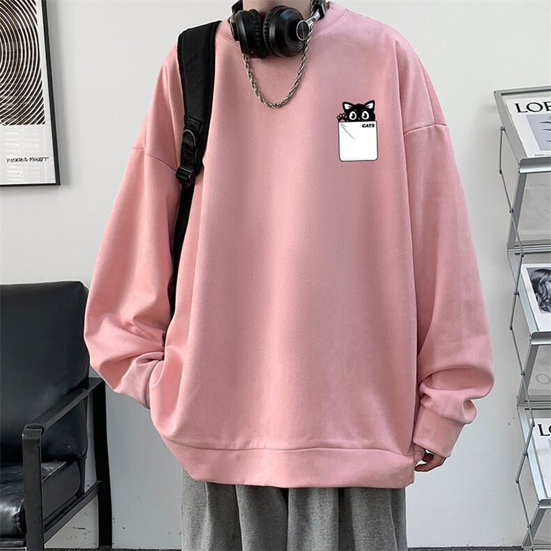 麂皮绒卫衣男大码重磅长袖t恤男JW81397-P35,男装卫衣,电商A040
