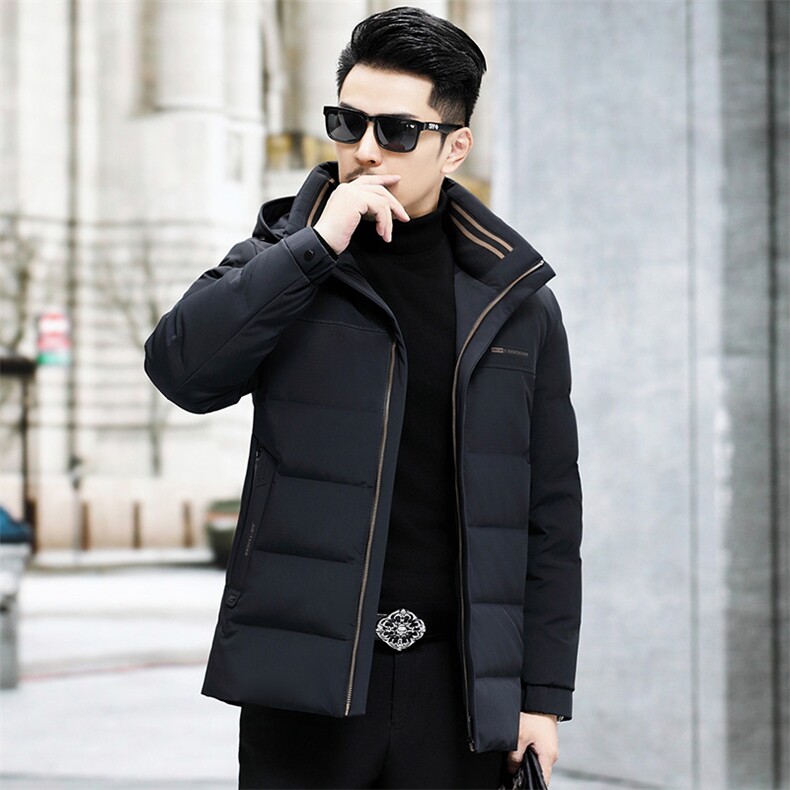 B8961钱塘2020-3商务连帽冬季厚款简约新款中年男士羽绒服P278图片