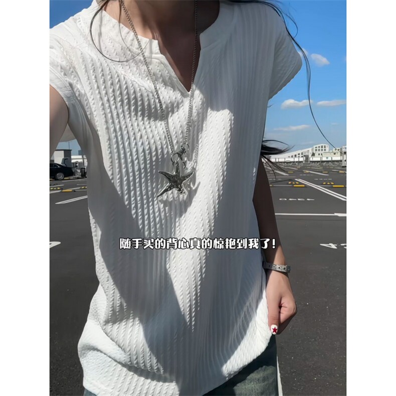 XZ809A/BXXX02/特P14不缺货肌理感美式V领坎肩背心T恤,男装背心/马甲,星座809A(原222-1)