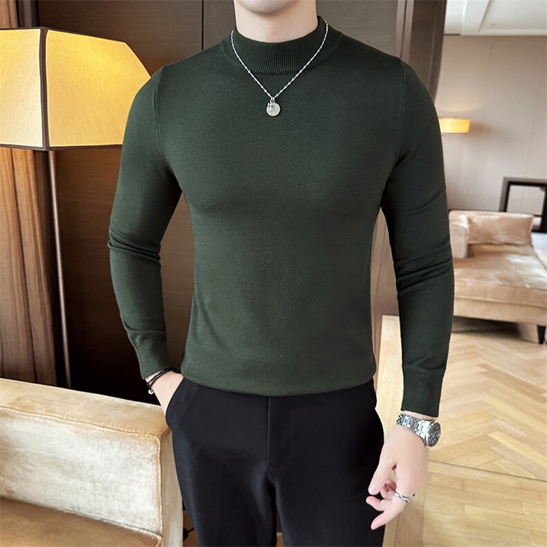 12色纯色毛衣打底衫男秋冬内搭半高领修身针织衫M602特p35,男装针织衫/毛衣,电商D303