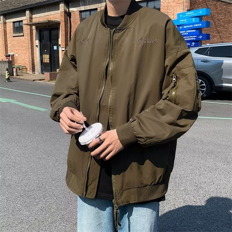 长袖男潮春秋标准简约潮流外穿青春流行棒球领文艺新款夹克拉链,男装夹克,星座1210-1