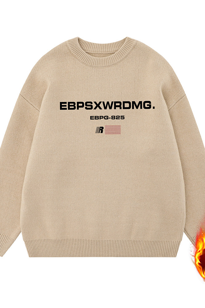白底新款冬季时尚百搭宽松加绒加厚毛衣TPM6850特批P40控68,男装针织衫/毛衣,电商A268-1