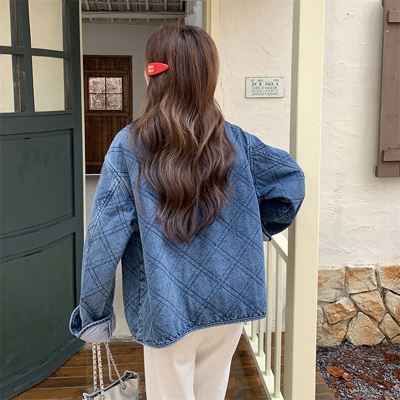 牛仔绗缝夹棉短外套C170-8009-P185-K278,女装棉衣/棉服,2C170