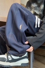 K2550-P452025秋季新款大码针织牛仔裤阔腿休闲裤控79，男装牛仔裤，星座109