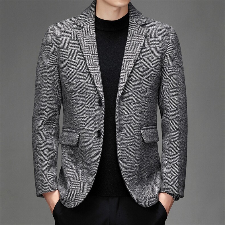 CK3817钱塘2020-2冬季厚款商务休闲简约中年男士夹克外套P160,男装西服,钱塘207-2