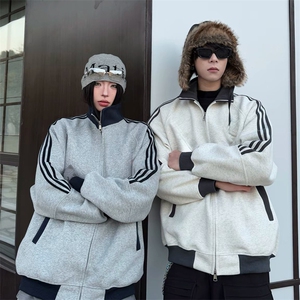 抖音得物高品质26春装美式高街重磅结构拼接织带立领卫衣外套CM42图片