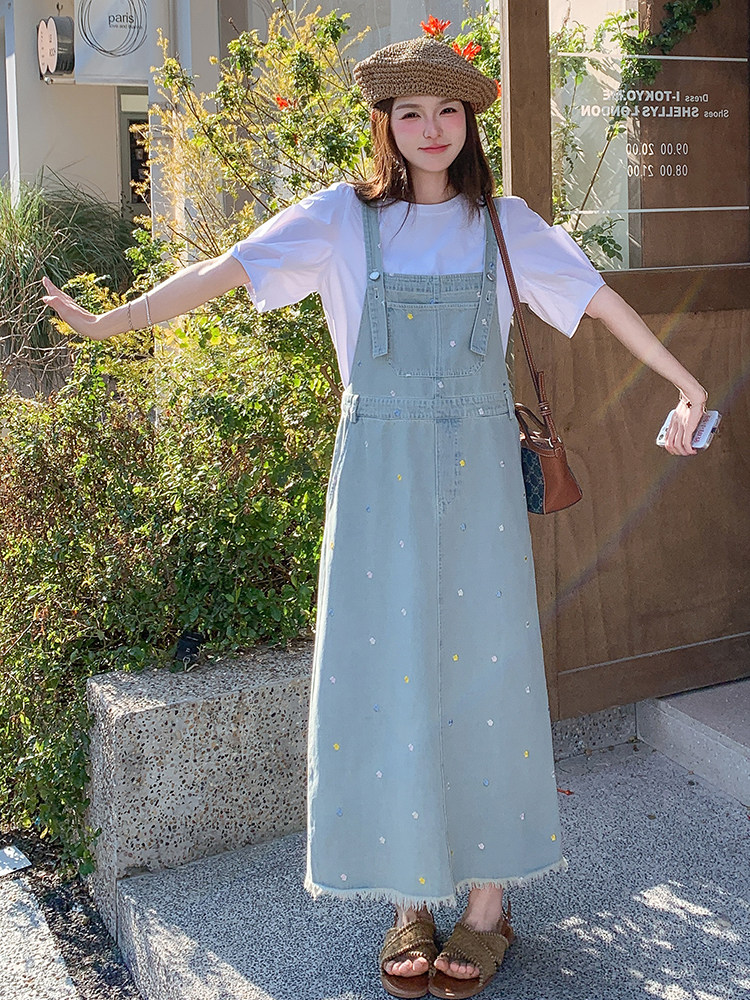 韩系减龄背带裙套装女2025春夏季新款少女感洋气上衣吊带裙两件套,女装套装/套裙,慧尚依恋