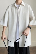 高街痞帅短袖衬衫男夏季潮流舒适百搭宽松休闲衬衣DX102-特P30，男装衬衫，电商A178
