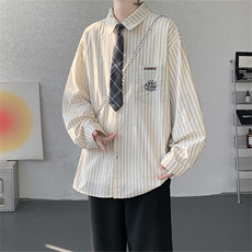 现货CS1163-特P53新款百搭条纹大码男衬衫，男装衬衫，电商A059